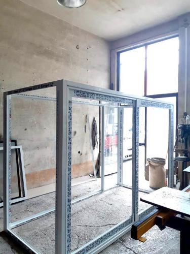 Ντουλάπα αλουμινίου συρόμενη, δίφυλλη