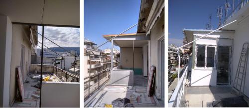 Κατασκευή χώρου από τραπεζοειδές πάνελ και συρόμενα κουφώματα, σειρά Prima 850