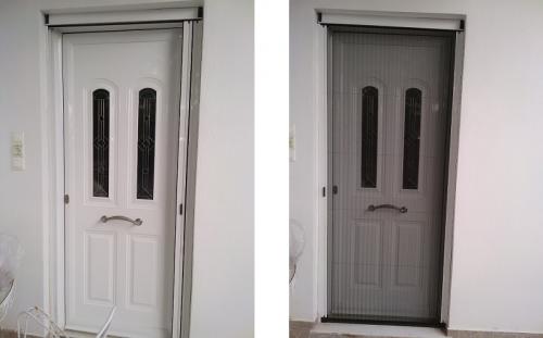 Πόρτα αλουμινίου ανοιγόμενη με πάνελ και σήτα, σειρά Europa 5000 