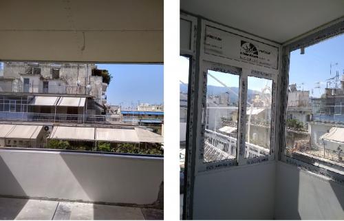 Κατασκευή χώρου από τραπεζοειδές πάνελ και συρόμενα κουφώματα, σειρά Prima 850